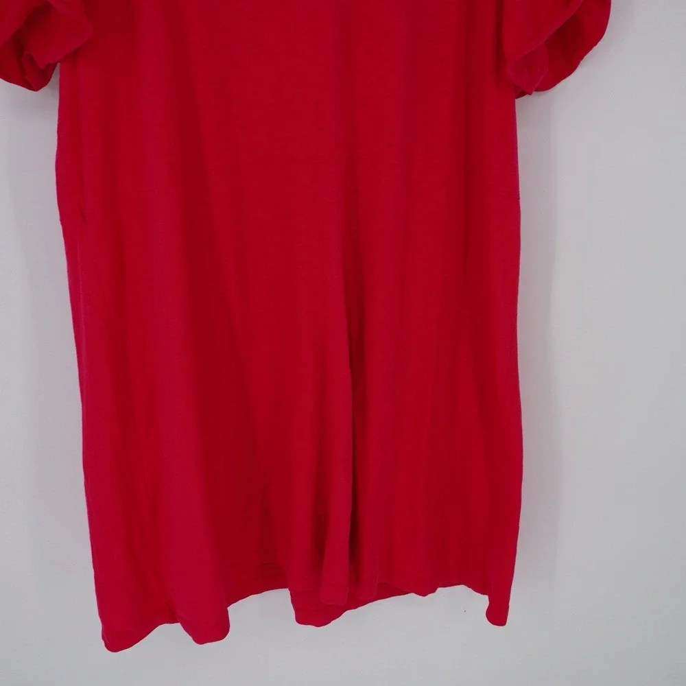 Soft Surroundings Womens 3X Button Down Hot Pink Dress‎ Short Sleeve Lagenlook